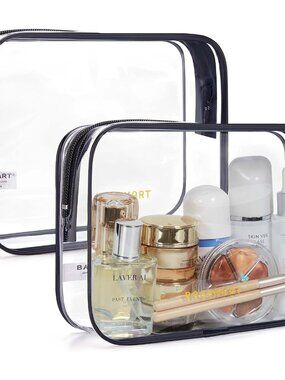 Clear Toiletry Bag, 2 Pack TSA Approved Travel Toiletry Bag Carry on Travel Acce